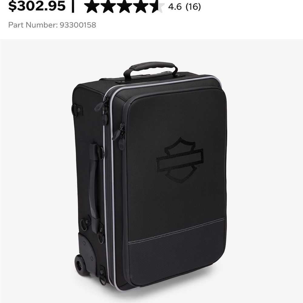 Harley-Davidson Black Rolling Suitcase Onyx Premium Luggage Fly And Ride Bag
